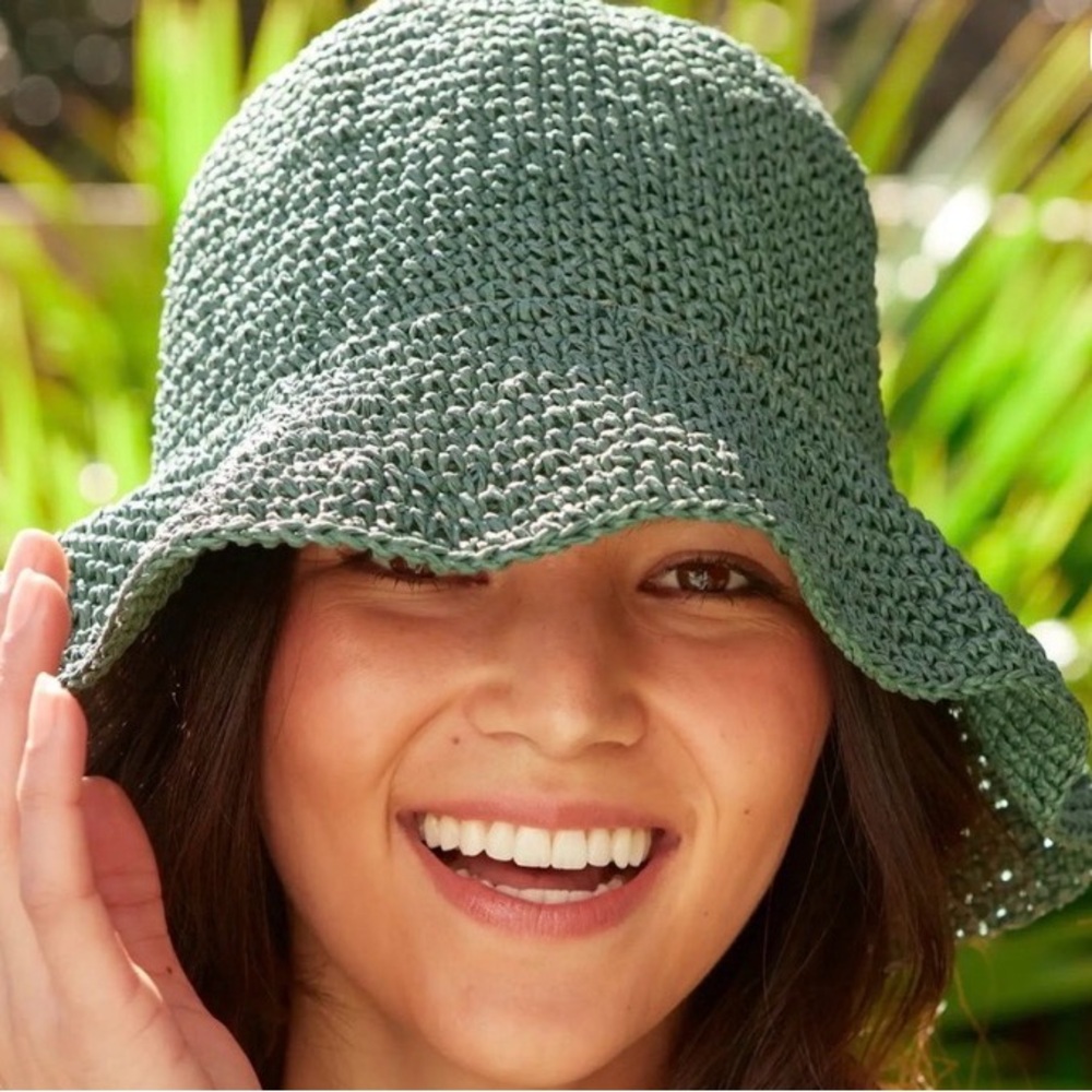Natural Life Green Woven Sun Hat